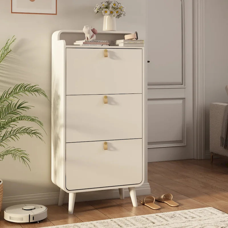Mueble zapatero de 3 cajones para la entrada - blanco