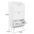 Mueble zapatero de 3 cajones para la entrada - blanco