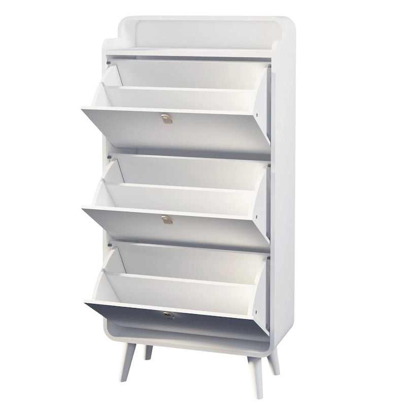 Mueble zapatero de 3 cajones para la entrada - blanco