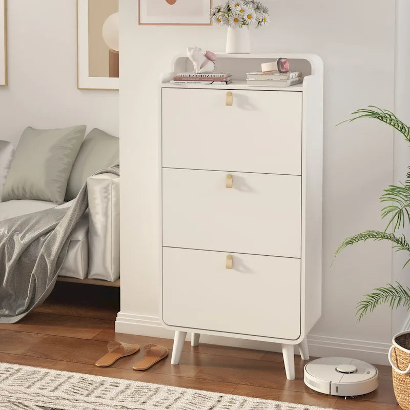 Mueble zapatero de 3 cajones para la entrada - blanco