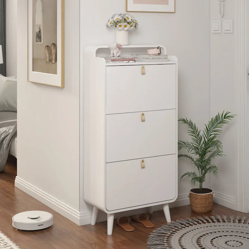 Mueble zapatero de 3 cajones para la entrada - blanco