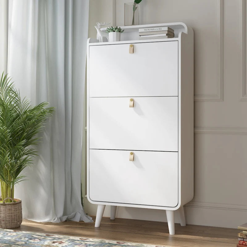 Mueble zapatero de 3 cajones para la entrada - blanco