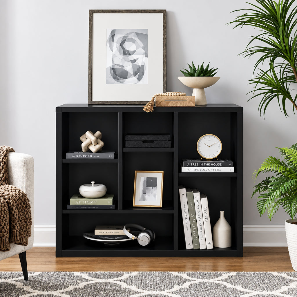 Freestanding Display Storage Cabinet with 7 Cube Storage Spaces