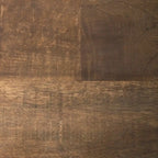 Aparador de madera maciza blanco con molduras negras y vitrinas - 75L x 20.8W x 34.3H
