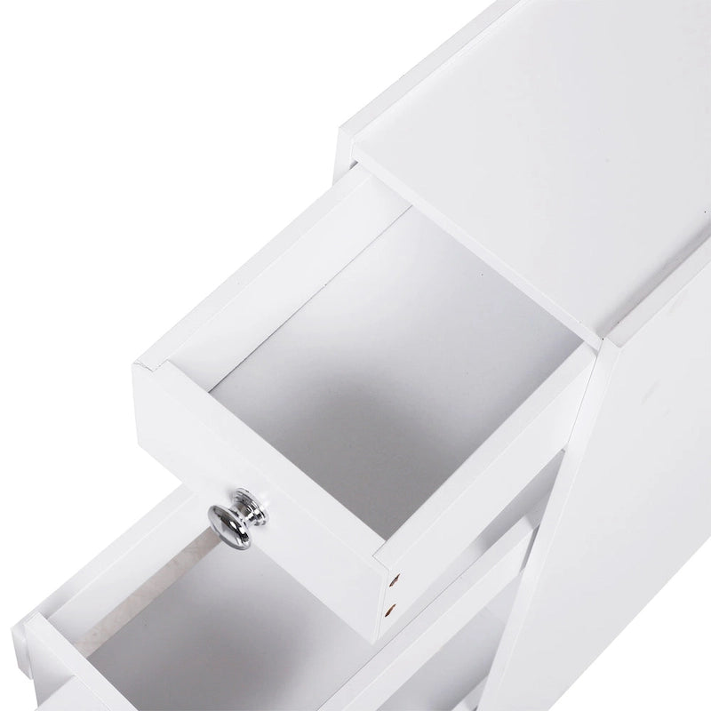 Mobiletto da bagno autoportante da pavimento con cassetti - bianco