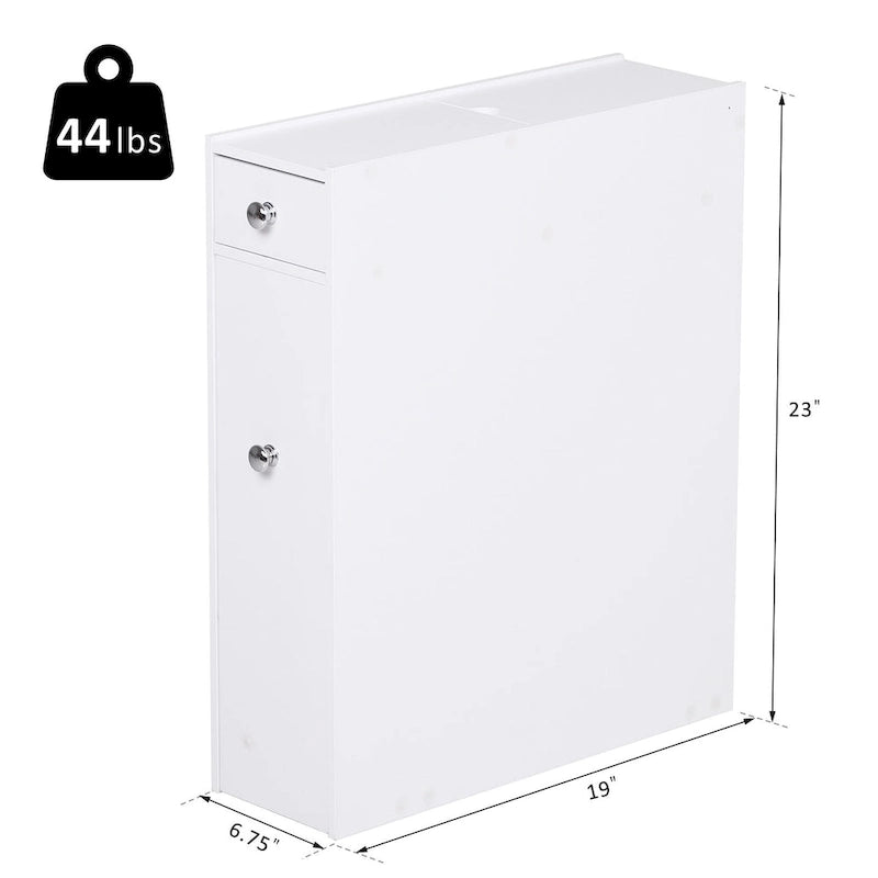 Mobiletto da bagno autoportante da pavimento con cassetti - bianco