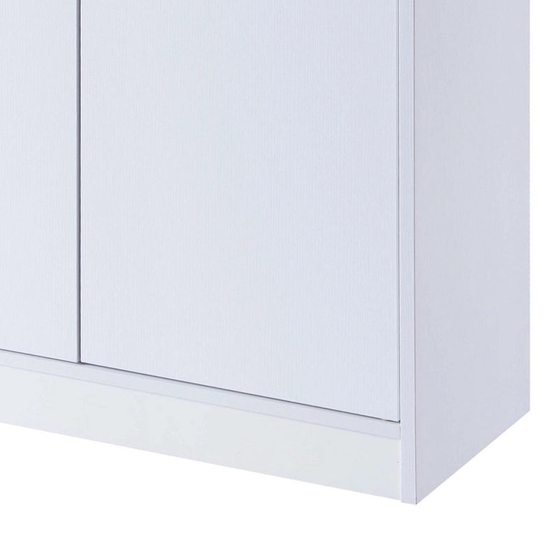 2-Door Wooden Shoe Cabinet with Drawers – White