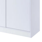 2-Door Wooden Shoe Cabinet with Drawers – White