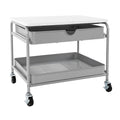 Carrito de almacenamiento e impresora para debajo del escritorio, plateado/blanco