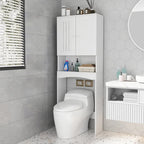 Badezimmerschrank über der Toilette - 23.6"W x 9"L x 61.8"H, weiß