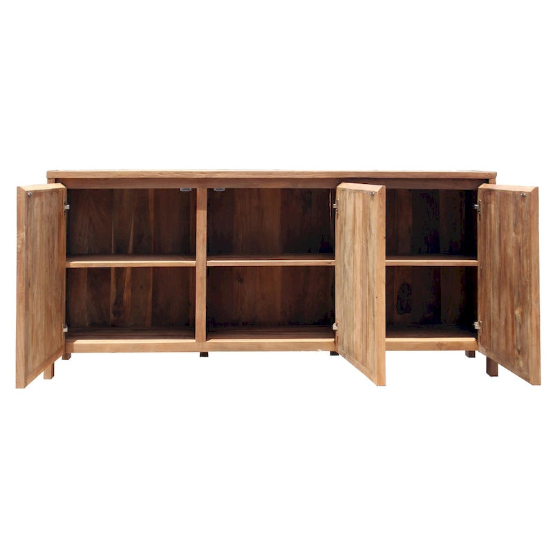 Armario para ropa de baño de madera de teca reciclada con 3 puertas