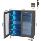 Buffetschrank mit Stauraum und dekorativer LED-Beleuchtung