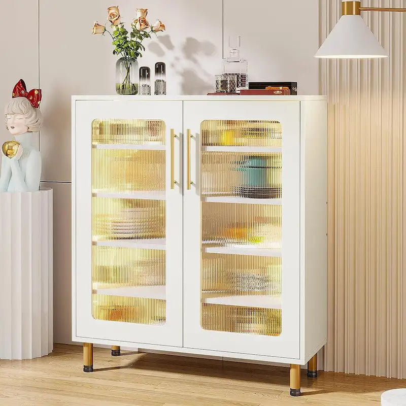 Buffetschrank mit Stauraum und dekorativer LED-Beleuchtung