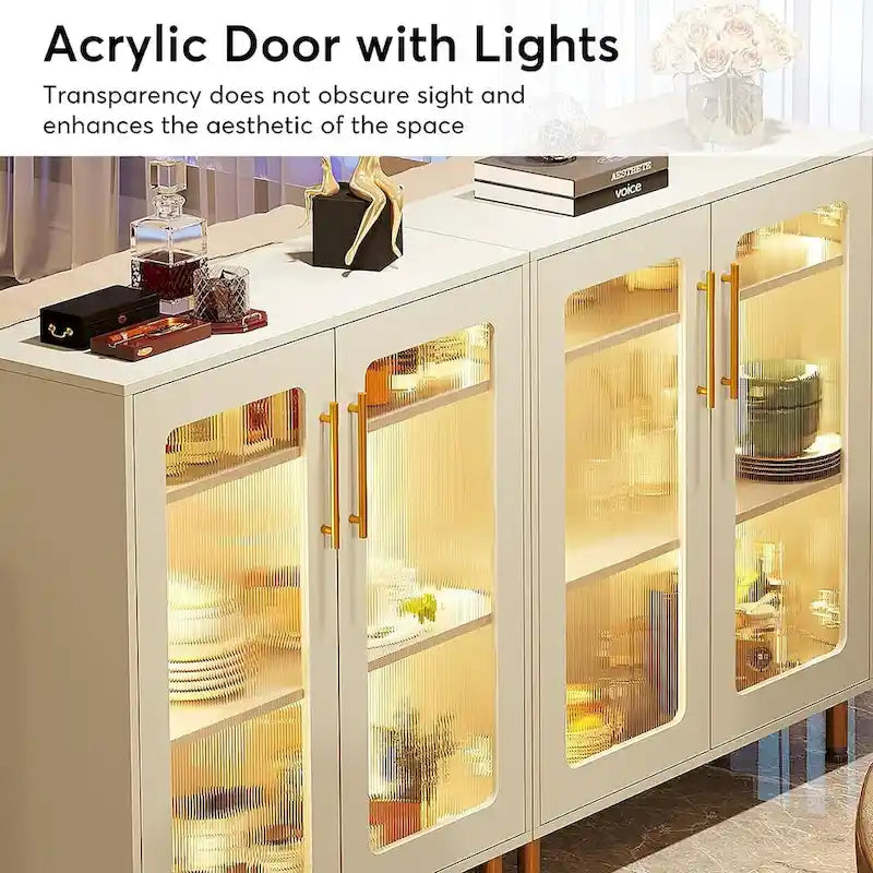Buffetschrank mit Stauraum und dekorativer LED-Beleuchtung