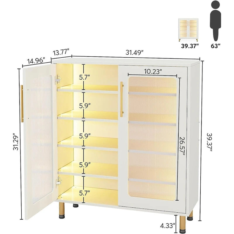 Buffetschrank mit Stauraum und dekorativer LED-Beleuchtung