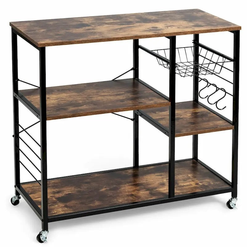 Estante de almacenamiento de cocina con ruedas y 3 niveles