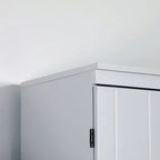Despensa de cocina independiente de 70 pulgadas con 4 puertas y estantes de 6 niveles, gris