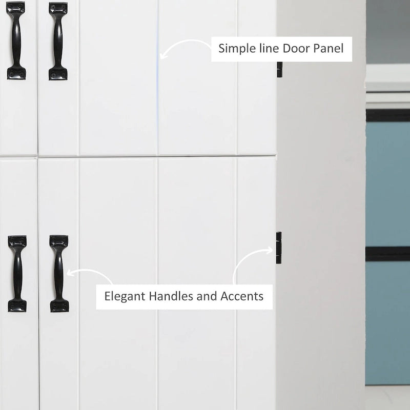 Despensa de cocina independiente de 70 pulgadas con 4 puertas y estantes de 6 niveles, gris