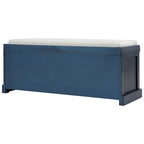 Banc de rangement avec paniers en rotin et coussin amovible