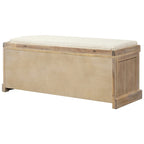 Banc de rangement avec paniers en rotin et coussin amovible