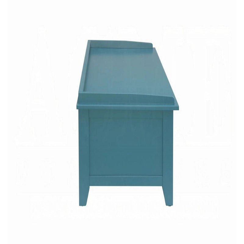 Banco de almacenamiento de madera con cestas de ratán - azul