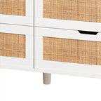 Rattan-Aufbewahrungsschrank mit 6 Schubladen und LED-Regal