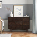 Credenza a cassetti in legno massello con funzione di buffet e vano contenitore con tavolo consolle