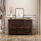 Credenza a cassetti in legno massello con funzione di buffet e vano contenitore con tavolo consolle