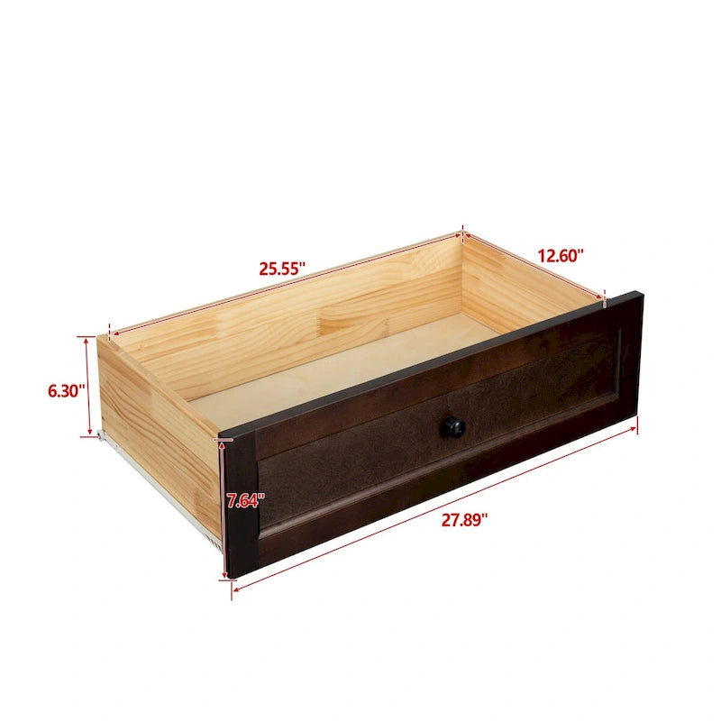Credenza a cassetti in legno massello con funzione di buffet e vano contenitore con tavolo consolle
