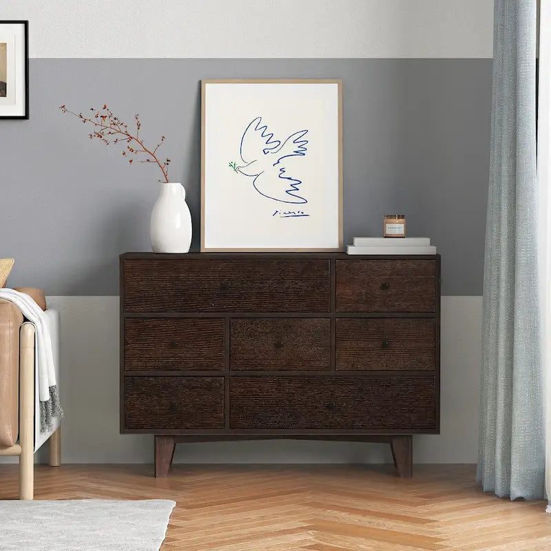 Credenza a cassetti in legno massello con funzione di buffet e vano contenitore con tavolo consolle