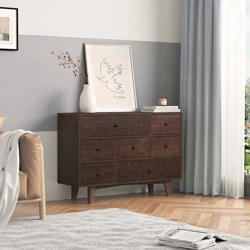 Credenza a cassetti in legno massello con funzione di buffet e vano contenitore con tavolo consolle