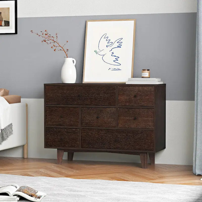Credenza a cassetti in legno massello con funzione di buffet e vano contenitore con tavolo consolle
