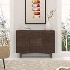 Credenza a cassetti in legno massello con funzione di buffet e vano contenitore con tavolo consolle