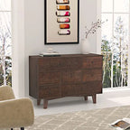 Credenza a cassetti in legno massello con funzione di buffet e vano contenitore con tavolo consolle