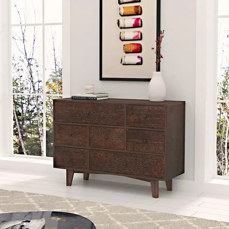 Credenza a cassetti in legno massello con funzione di buffet e vano contenitore con tavolo consolle