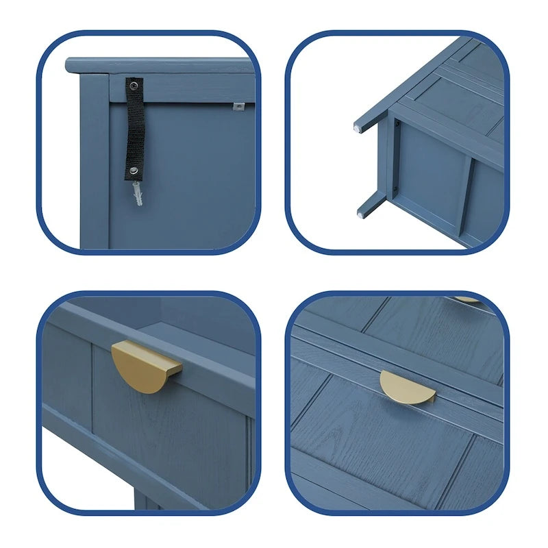 3-Drawer Storage Cabinet with Non-Slip Foot Pads
