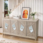 Credenza a 4 ante con ante decorative a specchio