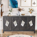 Credenza a 4 ante con ante decorative a specchio