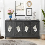 Credenza a 4 ante con ante decorative a specchio