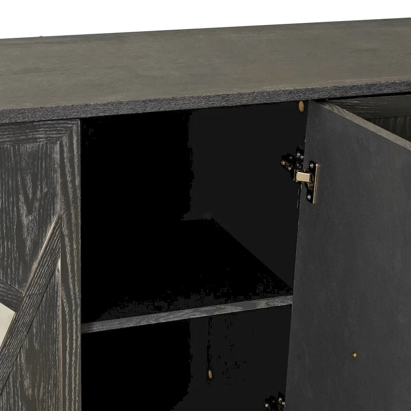 Credenza a 4 ante con ante decorative a specchio