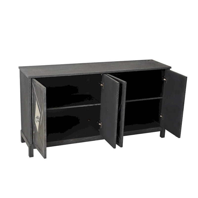 Credenza a 4 ante con ante decorative a specchio