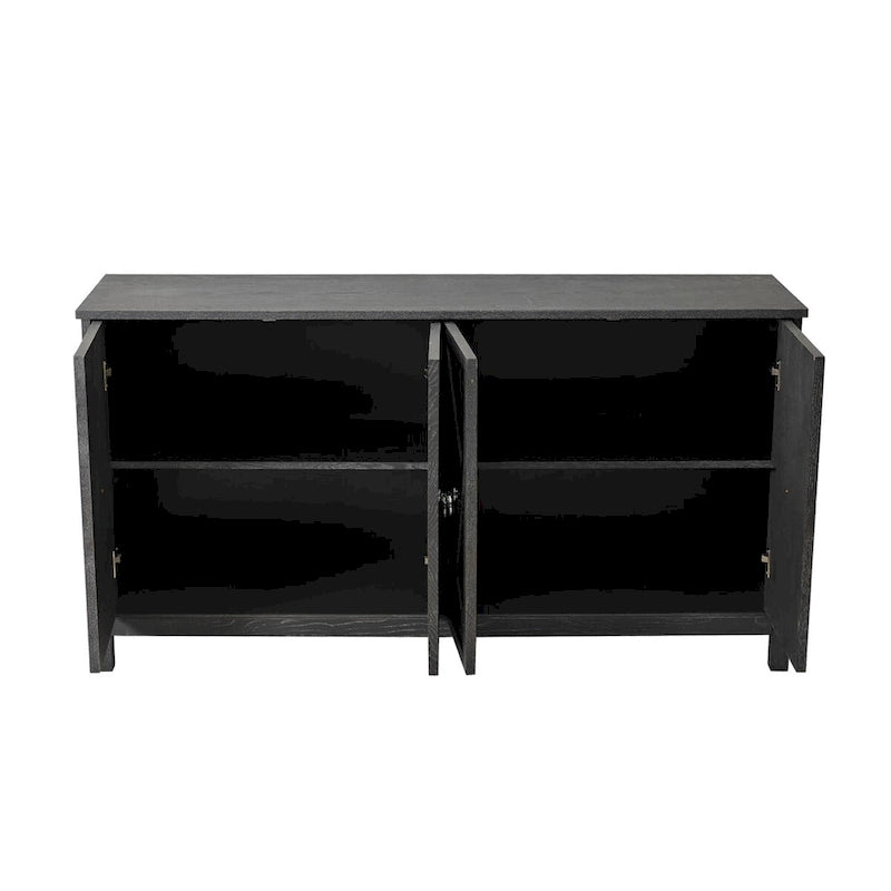 Credenza a 4 ante con ante decorative a specchio