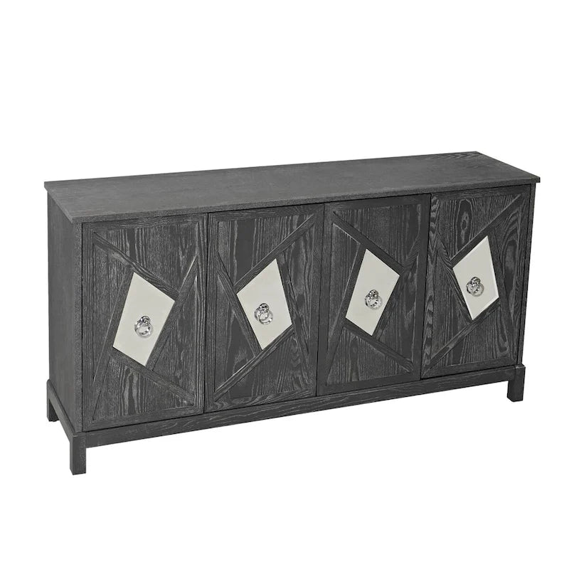 Credenza a 4 ante con ante decorative a specchio