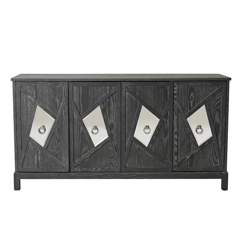 Credenza a 4 ante con ante decorative a specchio