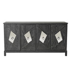 Credenza a 4 ante con ante decorative a specchio