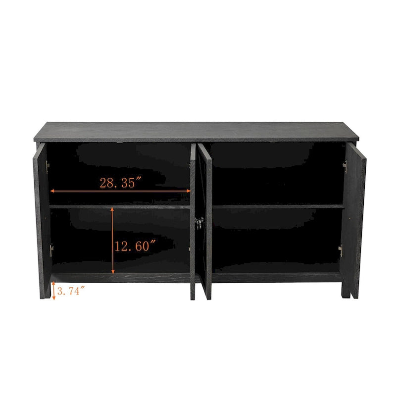 Credenza a 4 ante con ante decorative a specchio