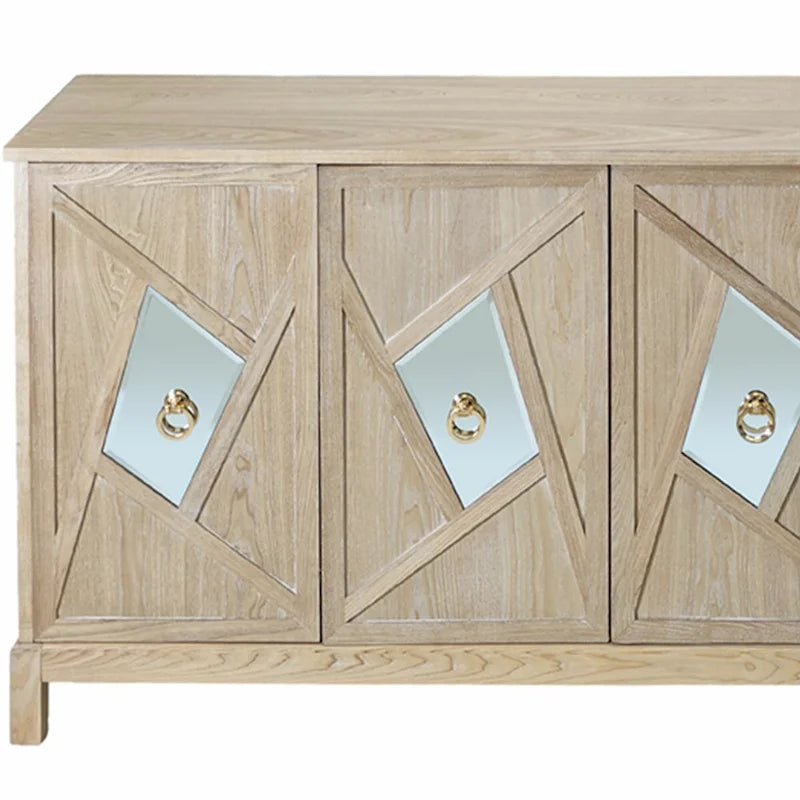 Credenza a 4 ante con ante decorative a specchio