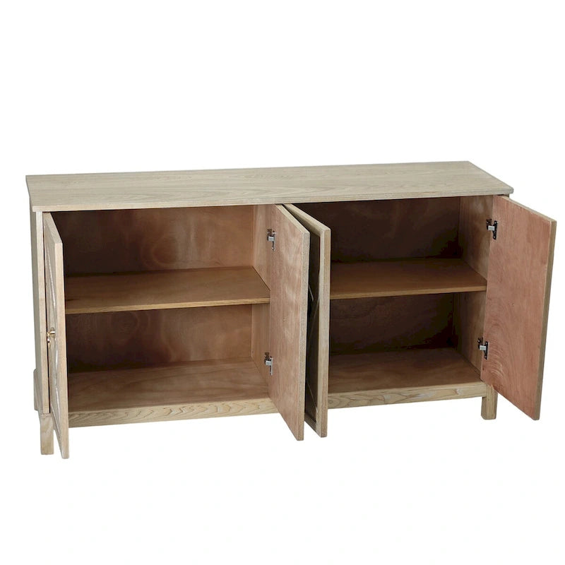 Credenza a 4 ante con ante decorative a specchio