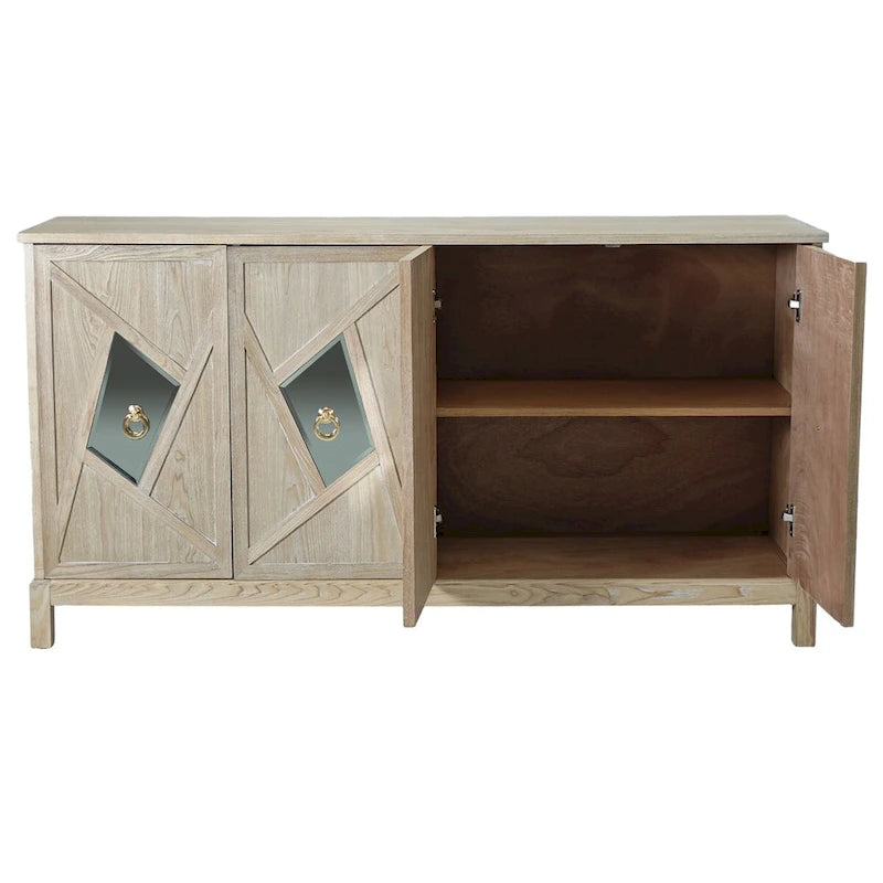 Credenza a 4 ante con ante decorative a specchio