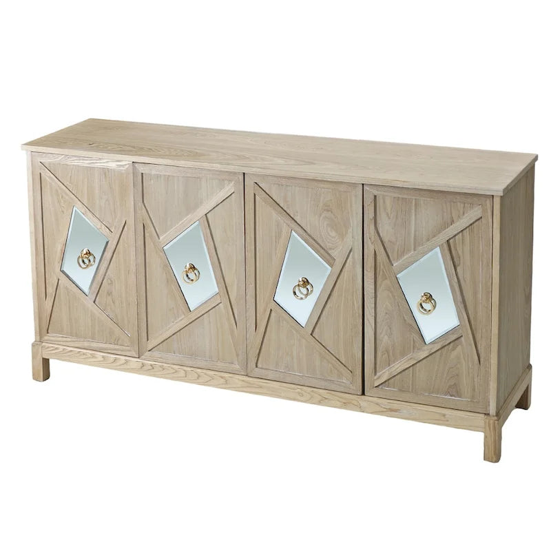 Credenza a 4 ante con ante decorative a specchio